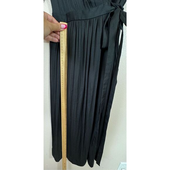 Scotch & Soda Maison Scotch Clubhouse Royals Black Midi True Wrap Over Dress PS - Picture 10 of 13